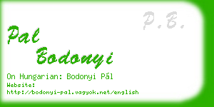 pal bodonyi business card