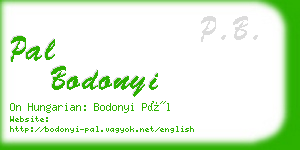 pal bodonyi business card